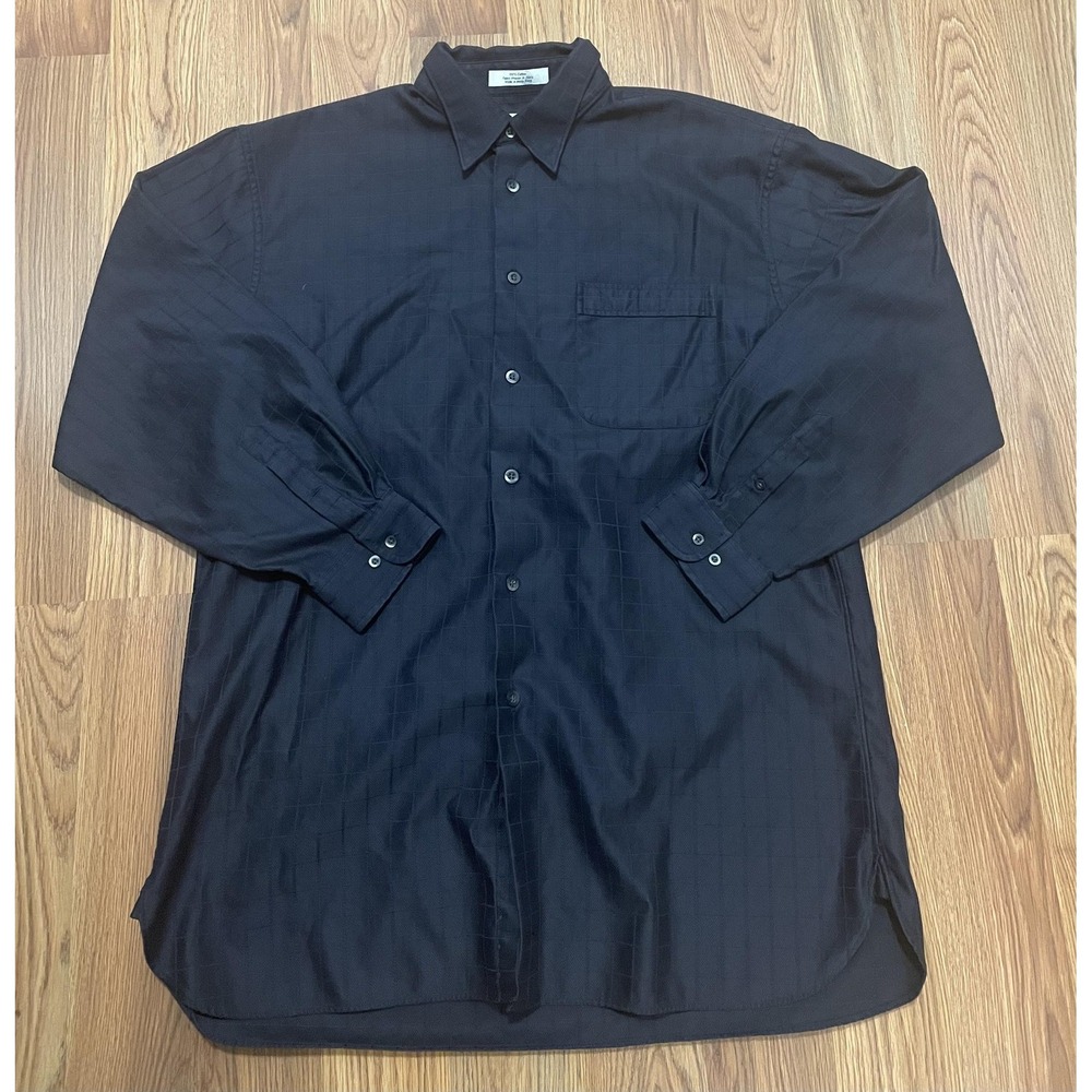 John W Nordstrom Shirt Mens Large Classic Fit Black Check Long Sleeve - Picture 1 of 12